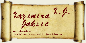 Kazimira Jakšić vizit kartica